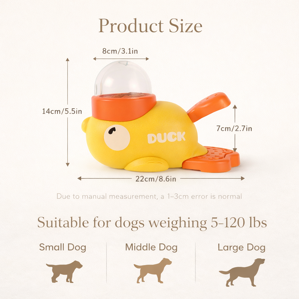 đ„ Quacky Buddy â 2âinâ1 IQ Toy & Slow Feeder for Dogs & Cats