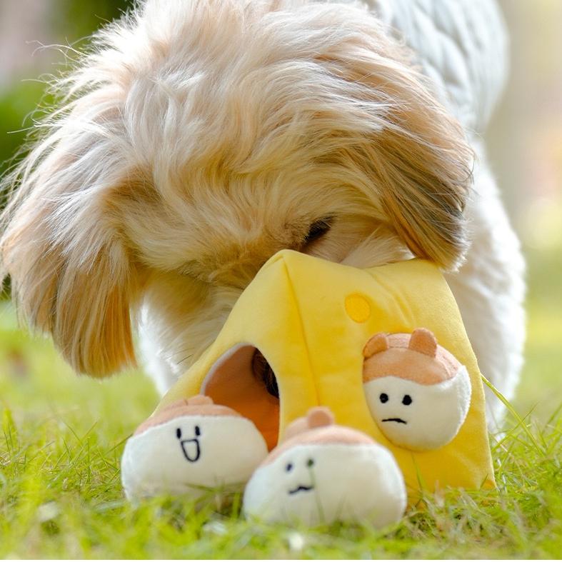 Milou & Lumi Pet Plush Chew Toy - Cheese