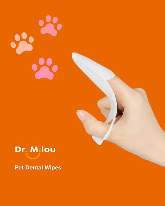 Dr. Milou Pet Dental Wipes – 20 Individually Wrapped Finger Wipes for Dogs & Cats | Beginner-Friendly Daily Oral Care | Fresh Breath & Plaque Maintenance
