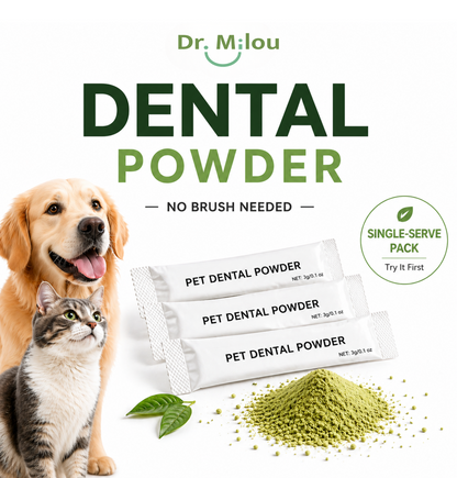 Dr. Milou Pet Dental Powder Sticks – Easy Daily Oral Care for Dogs & Cats 【No Brushing Needed】