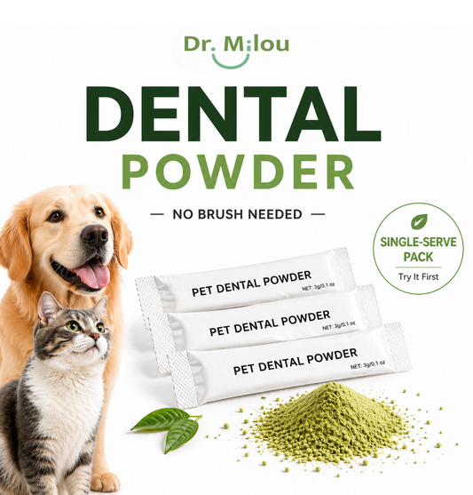 Dr. Milou Pet Dental Powder Sticks – Easy Daily Oral Care for Dogs & Cats 【No Brushing Needed】