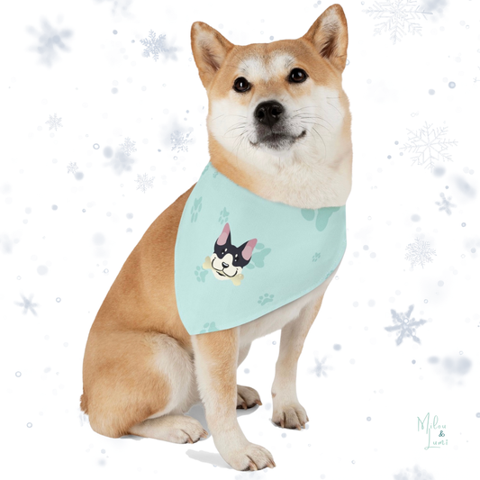 Holiday Clip-On Dog Bandana – Featuring Original Art by Akuorkor, Black Female Artist