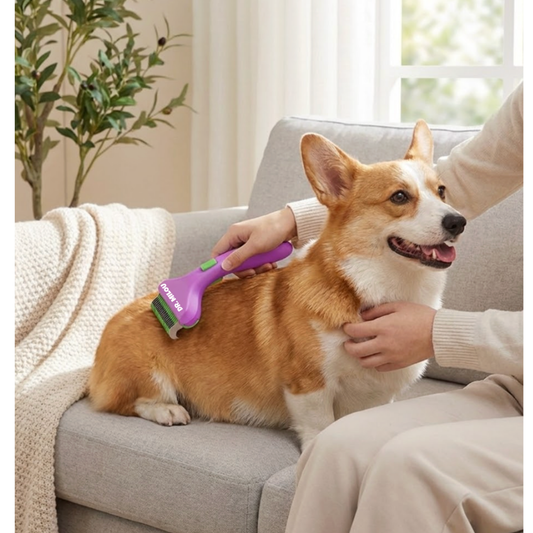 CalmCare Grooming Brush with One-Click Fur Release by Dr. Milou