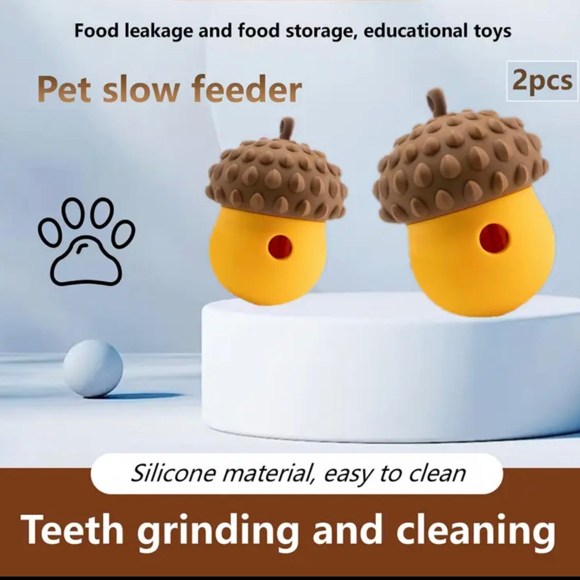 🍂 Forest Buddy Acorns - Slow Feeder Toy (2 Pack) by Milou & Lumi