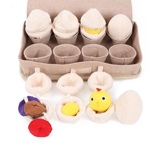 Milou & Lumi Egg Enrichment Plush Toy – Interactive Snuffle Puzzle Toy with Squeaker