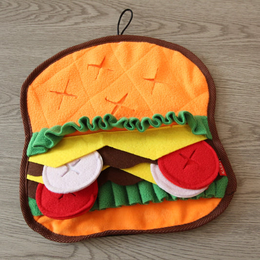 Milou & Lumi Pet Snuffle Mat Treat Hiding Toy - Hamburger