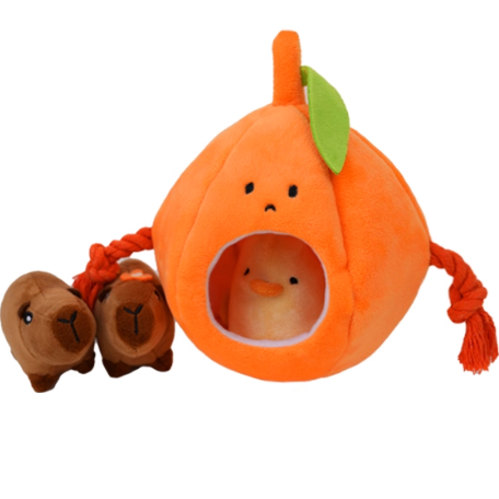 Milou & Lumi Pet Plush Chew Toy - Orange