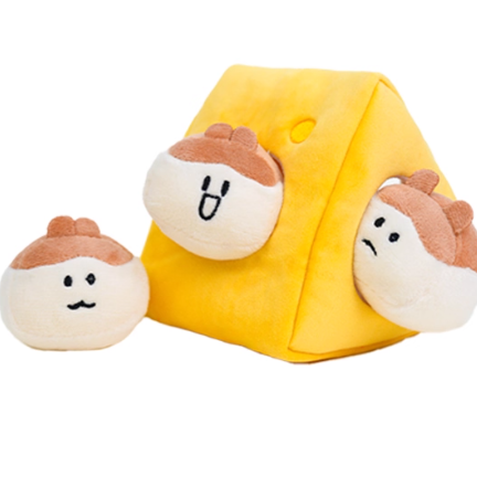 Milou & Lumi Pet Plush Chew Toy - Cheese